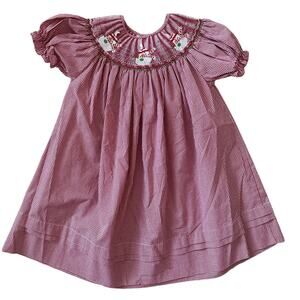 Rosalina Collections Smocked Snowman Gingham Girls‎ Dress Size 5 Years